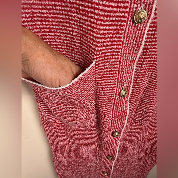 L’Agence Galena Cardigan In Red And White Striped Retail $498 Preppy Old Money - Picture 6 of 15